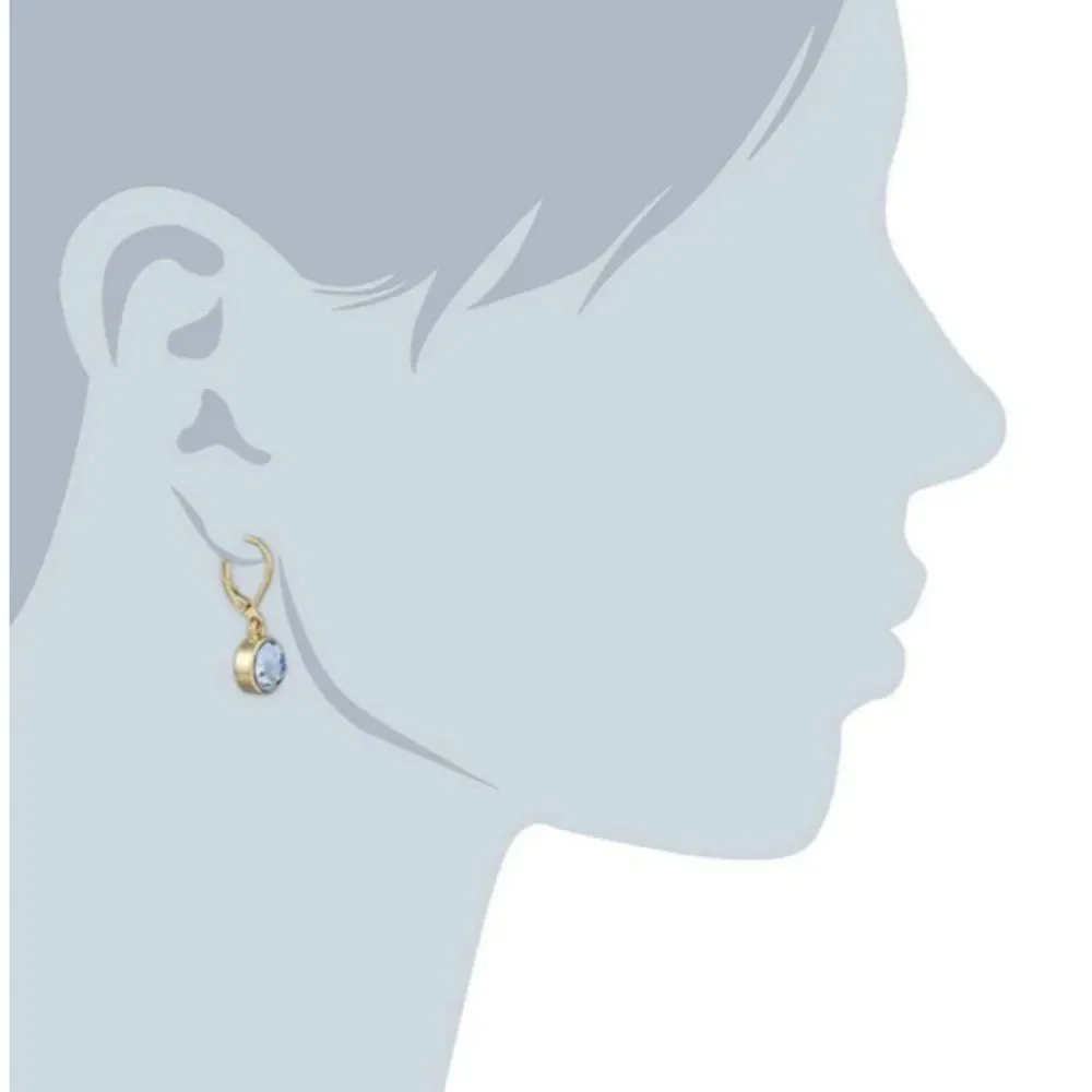 1928 Best of Times Yellow Gold with Pink Sapphire Crystal Bezel Drop Earrings
